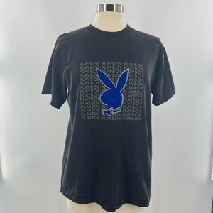 Playboy Blue Velvet Bunny Shirt